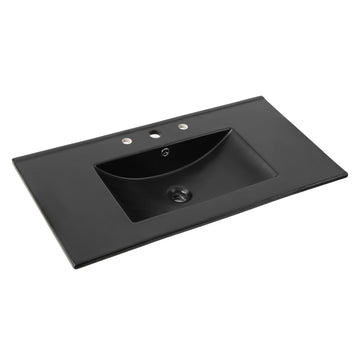 Ancillary 3-Hole 20 in. W x 18.25 in. D Classic Contemporary Rectangular Ceramic Single Sink Basin Vanity Top